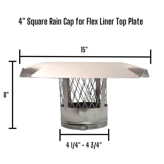 Square Chimney Rain Cap, Top Plate Mount - Image 4