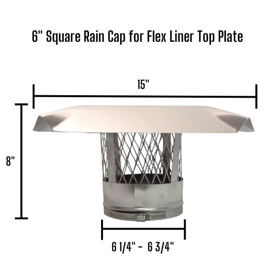 Square Chimney Rain Cap, Top Plate Mount - Image 7